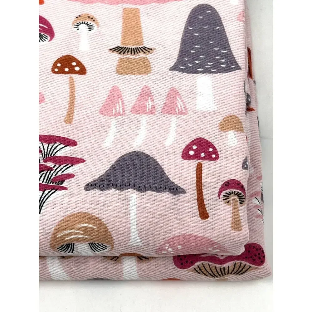 KATE SPADE New York MUSHROOM Fabric SHOWER CURTAIN 72” x 72” Pink Multicolor